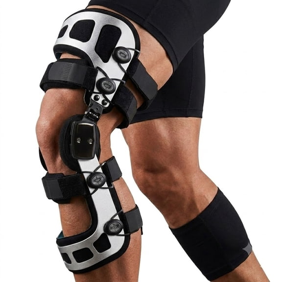 Adjustable Hinged Knee Brace for Knee Ligament Support Stabilizing Support for ACL/PCL/LCL Injuries & Post-Surgery Recovery
