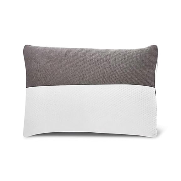 Adjustable Hollow Fiber Sleeping Pillow With Zip, White & Grey, Standard Size, Set Of 1 | Microfiber, Bed Pillow, Fluffy & Medium Firm, For Back, Side & Stomach Sleepers