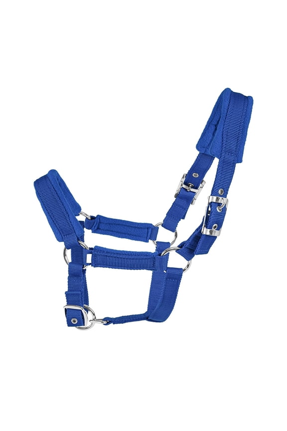 Adjustable Horse Halter with Polar Fleece Lined, Rope Halters, Equestrian Horse , Prevents Rubs, Adjustable Fit,Great for Trailering (Blue,large size)