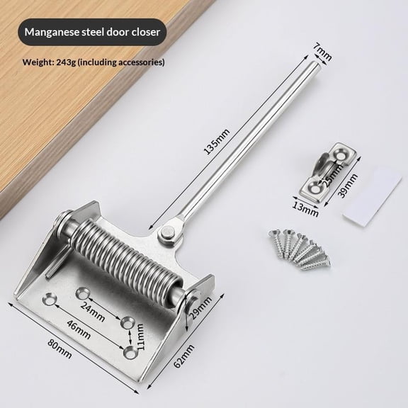Adjustable Hydraulic Spring Door Closer Self Closing Hinge Soft Close Automatic Buffer Concealed Mount Heavy Duty Hardware