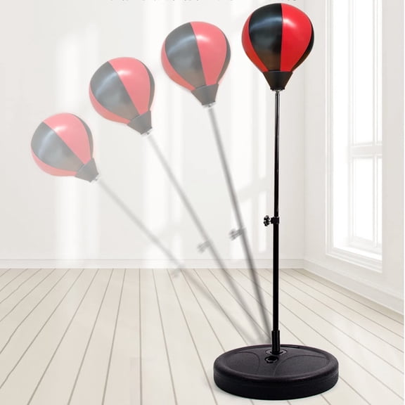 Adjustable Indoor Boxing Stand - Christmas & Home Fitness Essential, Height-Adjustable Adult Boxing Trainer, Compact Indoor Sports Gear, Durable Heavy-Duty Winter Workout Equipment, Red