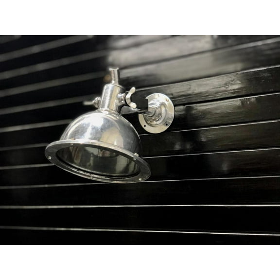 Adjustable Industrial Wall Spotlight  Large Polished Aluminum Dome Sconce for Home or Commercial Use