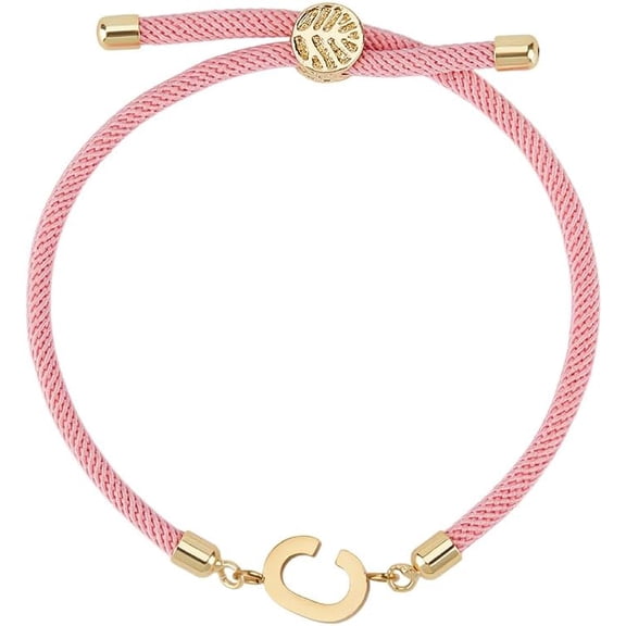 Adjustable Initial Bracelet for Women Letter A-Z Personalized Bracelets Making Women Jewelry Gift Pink