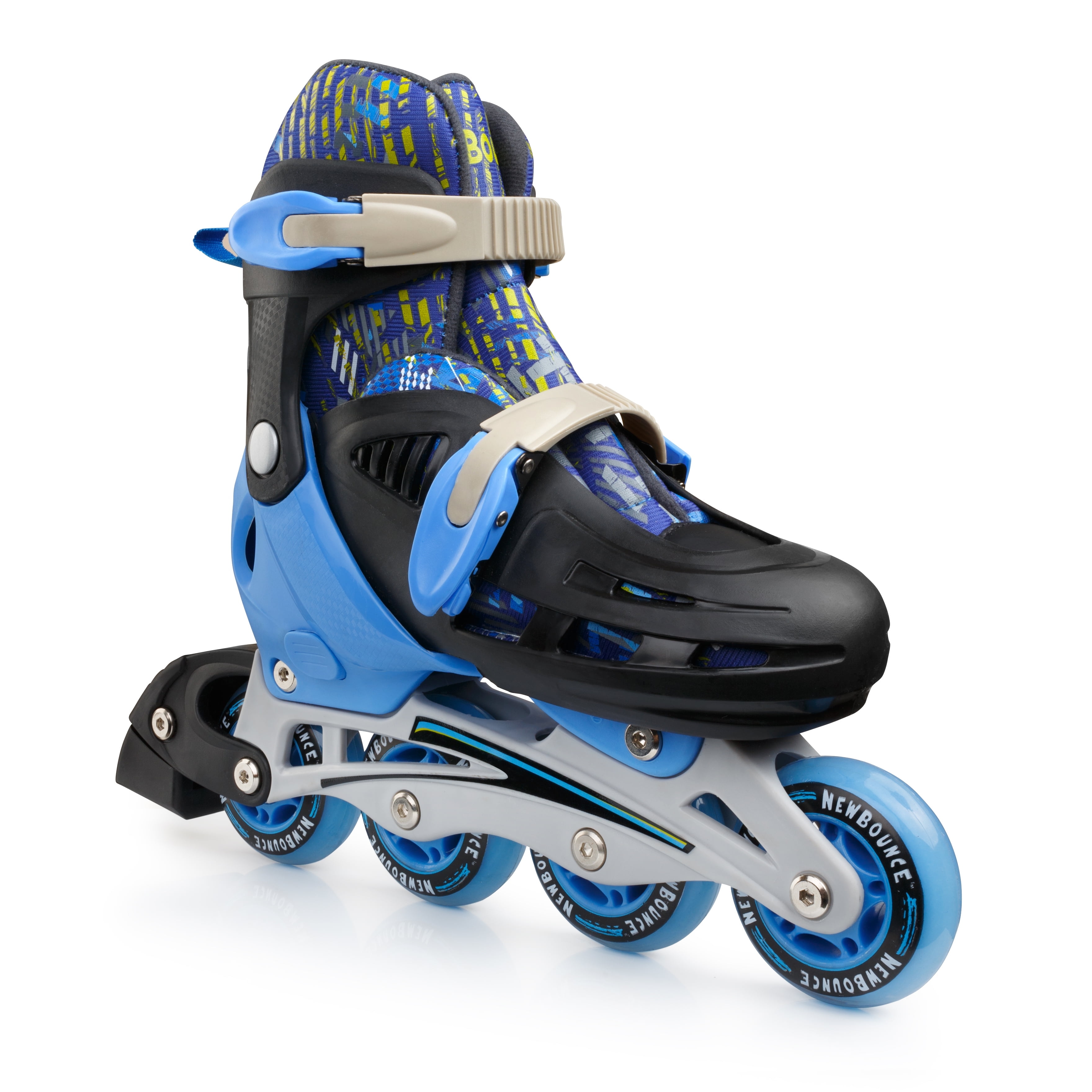 New Bounce Adjustable Inline Skates for Kids – Medium Size (2-5) – Roller Blades with Adjustable Size Feature – Comfortable and Safe Inline Skates for Boys and Girls