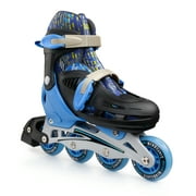 Adjustable Inline Roller Skates, 4 Wheel - Blue