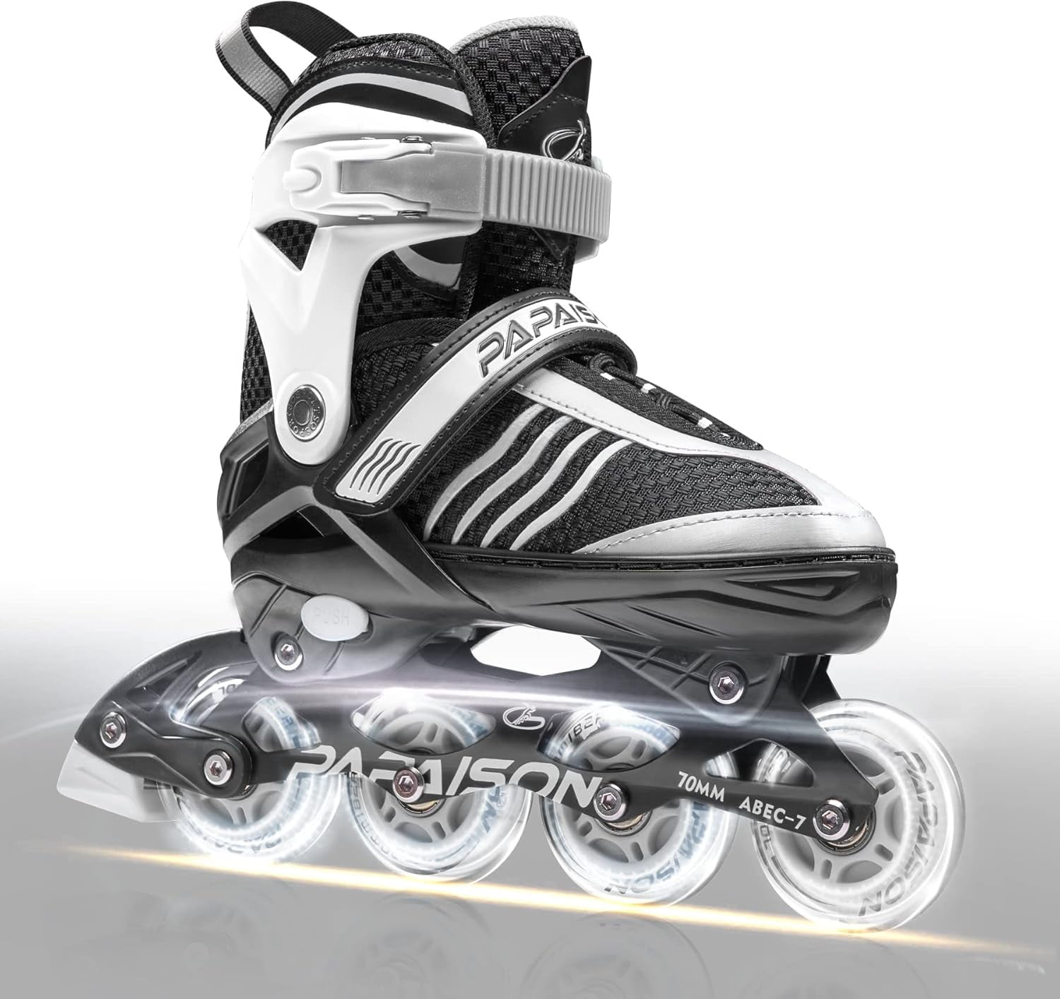 PAPAISON Inline Skates With Protective Gear Set – Adjustable, Illuminating Wheels, For Kids & Youth