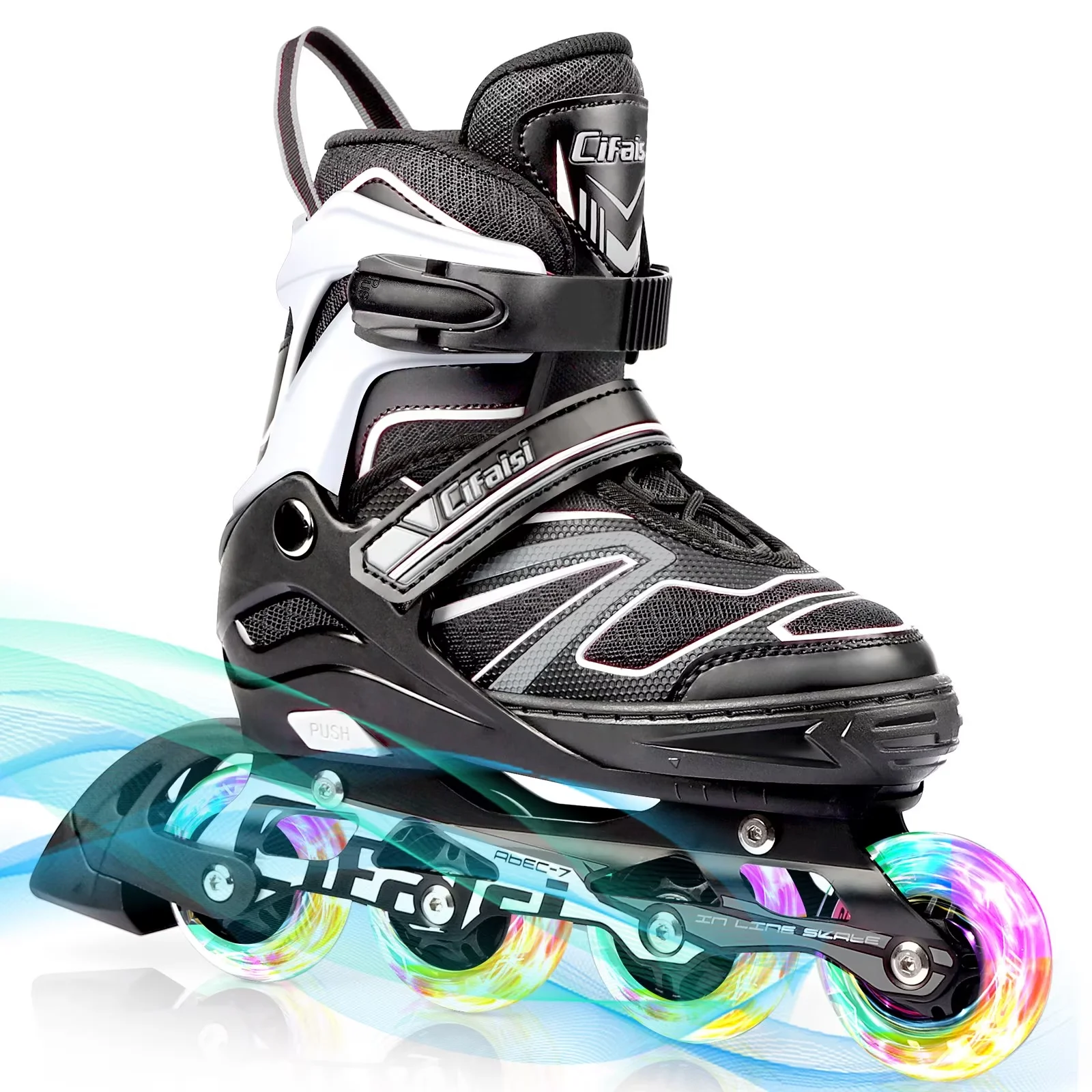 Light-up Adjustable Inline Skates, Outdoor Rollerblades for