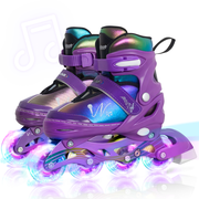 Adjustable Inline Skates for Kids Teens with Light-Up Wheels, Gradient Color Smooth Glide