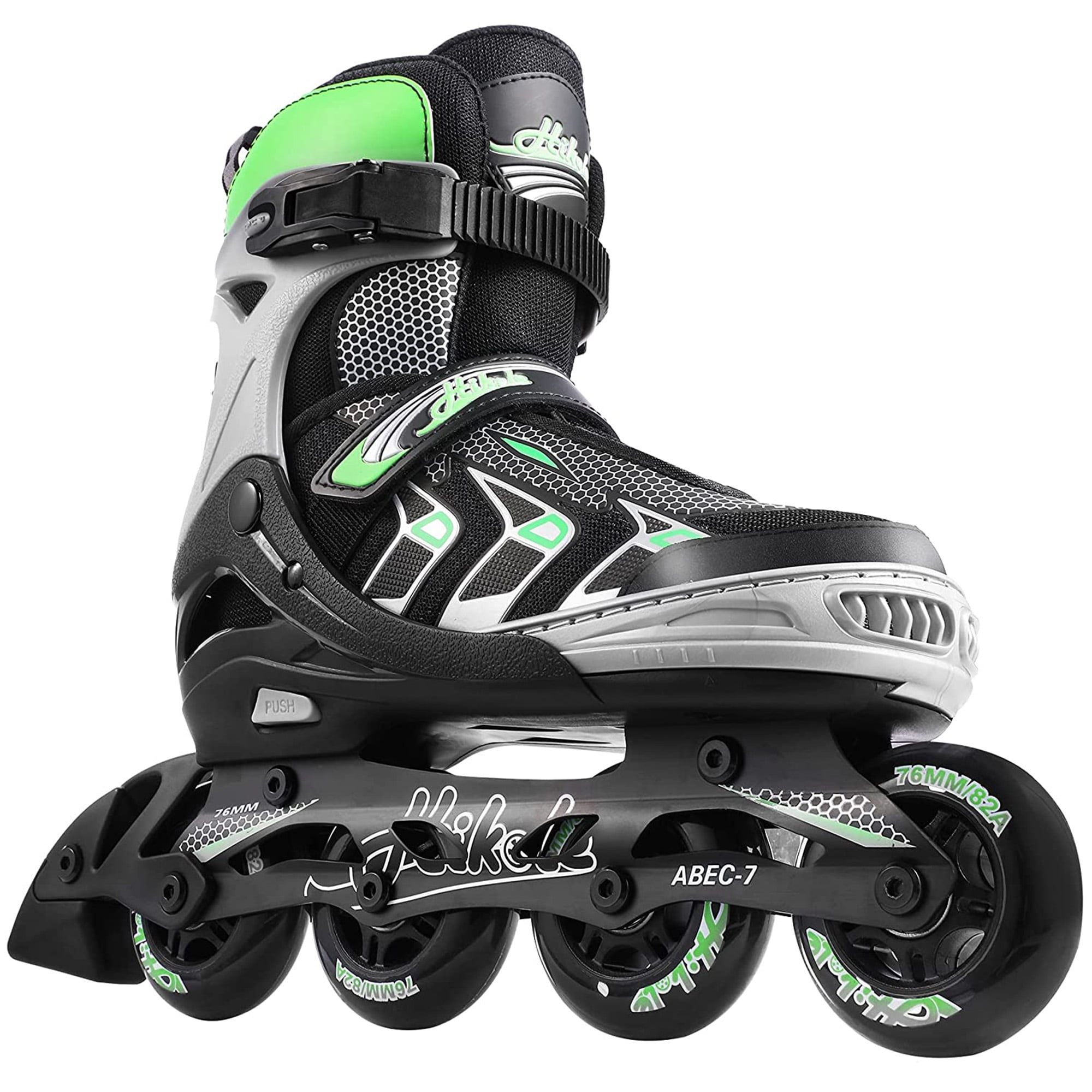 Adjustable Inline Skates for Men and Women Blue/Pink/Green Shiny Wheels