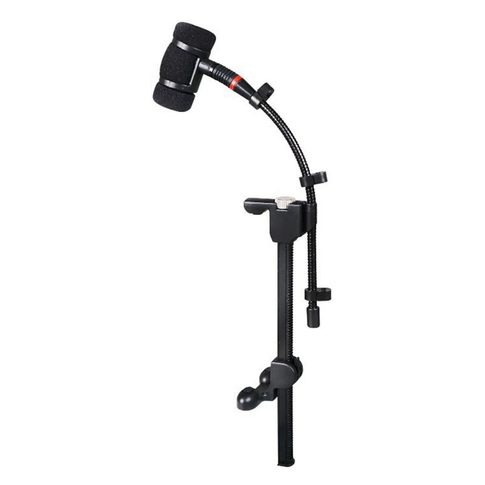 Adjustable Instrument Stand with Rackmount Bracket Clip Microphone Clip Soft Rubber Shock-Absorbing Structure for Cello,1*Musical instrument microphone clip,Black