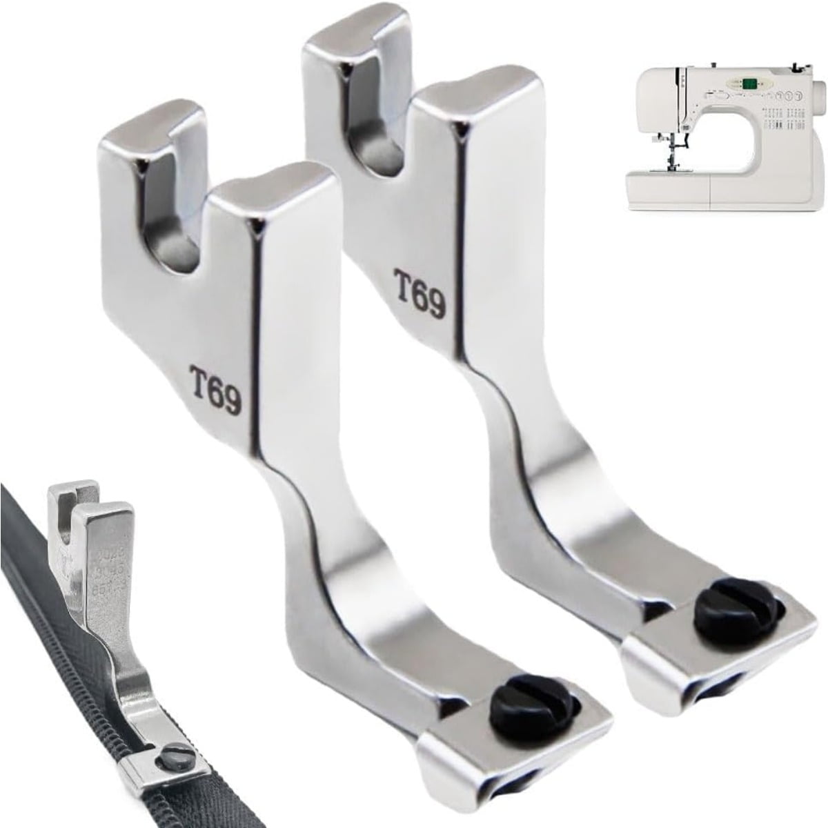 Adjustable Invisible Zipper Presser Foot For Sewing Machines - Fits Brother, Singer, Juki - View #9