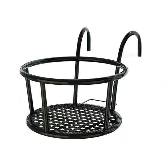 Adjustable Iron Balcony Railing Flower Rack for Orchids and Hanging Plants, Sturdy Indoor/Outdoor Vertical Garden Shelf for Pots up to 12 Inches,Black