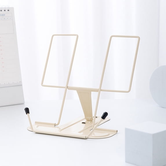 Adjustable Iron Book Stand Holder for Reading, Portable Foldable Bookrest with Page Clip for Tablets, Phones, Music Scores, Lightweight Desk Organizer for Students & Office