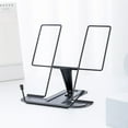 thumbnail image 1 of Adjustable Iron Book Stand Holder for Reading, Portable Foldable Bookrest with Page Clip for Tablets, Phones, Music Scores, Lightweight Desk Organizer for Students & Office, 1 of 7