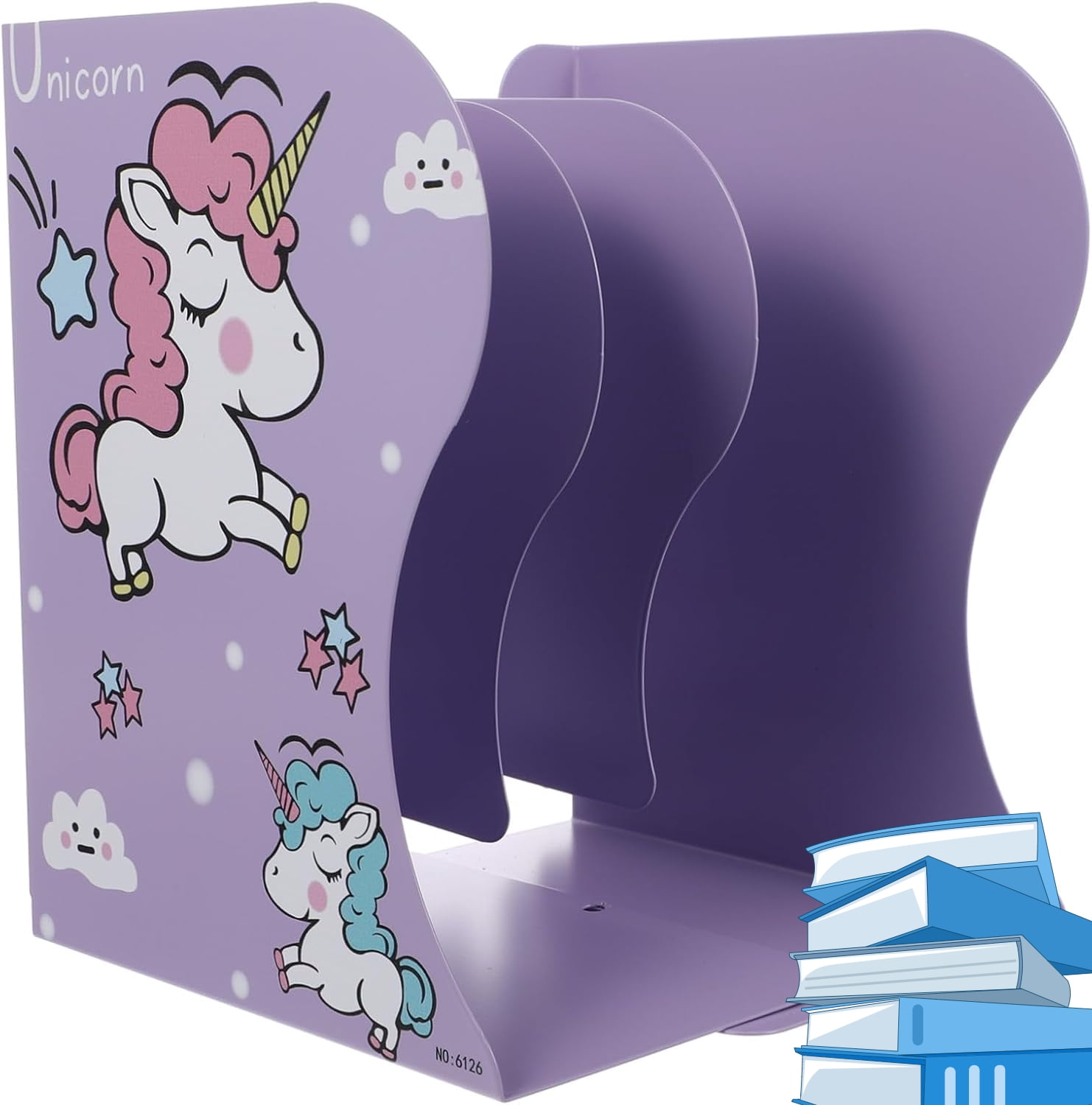 Strong Bookends Adjustable Iron Bookend with Cute Cartoon Design Desktop Book Stopper ...