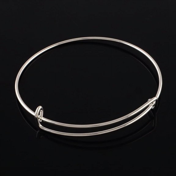 Adjustable Iron Expandable Bangle Making Platinum 0.15cm Inner Diameter: 2-1/2 inch(6.2cm) Iron