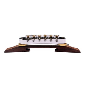 Adjustable Jazz Guitar Bridge with Roller, Zinc Alloy Rosewood Replacement for Broken Bridges
