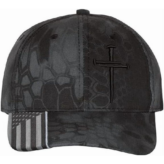 Adjustable Jesus 3 Nail Cross Hat with American Flag, Christian Cross Baseball Cap, Religious 3 Nail Design