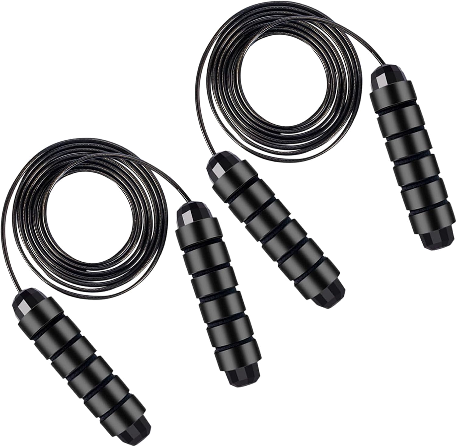 Adjustable Jump Ropes for Fitness, Tangle-Free Jumping Rope, Swivel Speed Skipping Rope with Comfortable Foam Handles, Steel Workout Jump Ropes for Women Men Home Gym Exercise & Slim Body