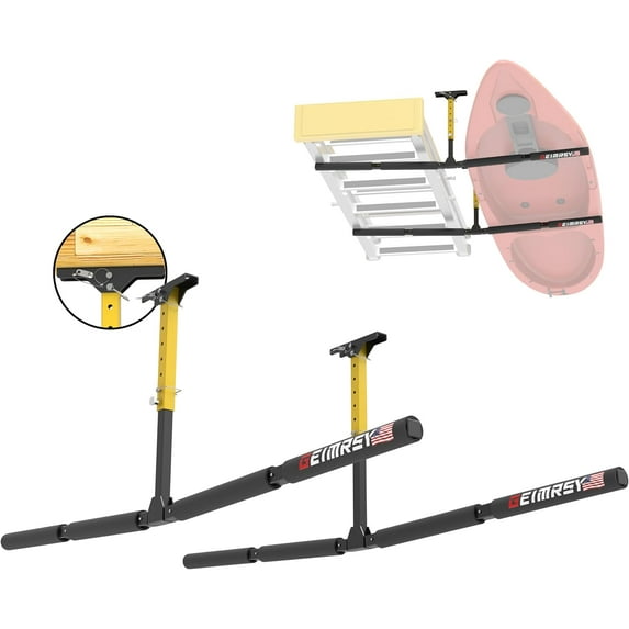 Adjustable Kayak Ceiling Storage Rack | Heavy-Duty 200 LBS | Ladder Ceiling Rack System, Garage Mount Hanger for Ladder, Paddle Board, SUP, Snowboard 2 Pack