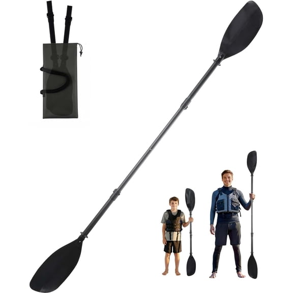 Adjustable Kayak Paddles, Kayak Paddle for Adults 60-85" Lightweight paddle Blades Comfortable Matte Black feel Easy to carry Kayaking Oars heavy duty for canoes kayaks small boats Canoeing Oar