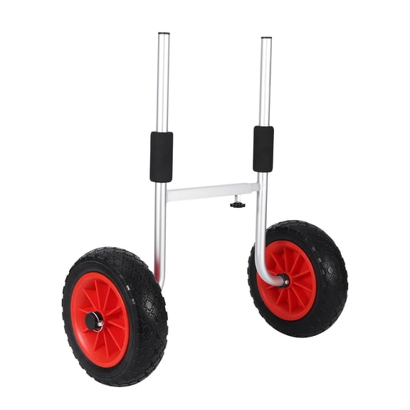 Adjustable Kayak Trolley for Beach, 220 lbs Load, 10" Solid PU Tires, Foam Pads Included