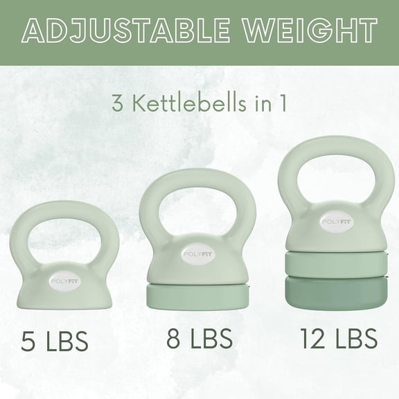 Adjustable Kettlebell | 5 lb - 12 lb | Kettlebells Weights Set for Home Gym | Kettle Bell Sets for Women at Home