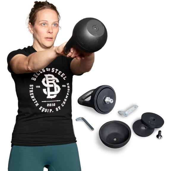 Adjustable Kettlebell 6-12kg [] Kettle Bell Weight Set, Steel Shell, Internally-Loaded for Full Body Workouts, Competition Standard, 35mm Handle