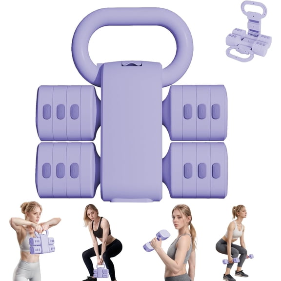 Adjustable Kettlebell Set, 4-in-1 Free Weight Kettlebell sets (5.5lbs 7.7lbs 9.9lbs 12.1lbs) for women, Hand Weight Dumbbell Set of 2 for Gym Fitness