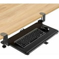 thumbnail image 1 of Adjustable Keyboard Tray Under Desk, Pull-Out Computer Keyboard Drawer with C-Clamp, 20” (24.2” Including Clamps) x 13” Slide-Out Platform Computer Drawer for Typing, Black, 1 of 7