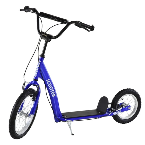 Adjustable Kick Scooter for Kids 5+ with Inflatable Wheels, Dual Brakes, Steel Frame, Blue