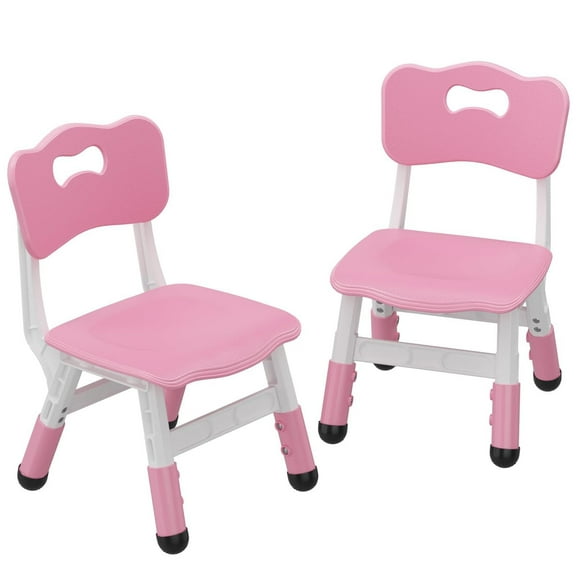 Adjustable Kids Chair (2pcs), 3 Level Height Adjustable Toddler Chair, Plastic Indoor Outdoor Child Chair for Children Age 2-8 Family School Home Daycare Use