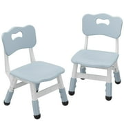 Adjustable Kids Chair 2pcs, 3 Level Height Adjustable Toddler Chair, Plastic Indoor Outdoor Child Chair for Children Age 2-8 Family School Home Daycare Use