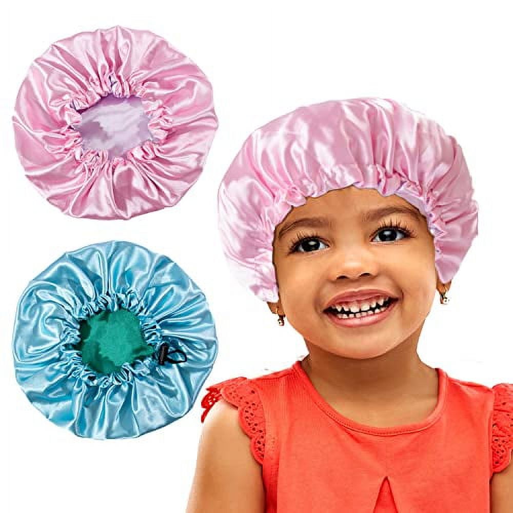 Adjustable Kids Satin Sleeping Caps Shower Caps for Girls Boys