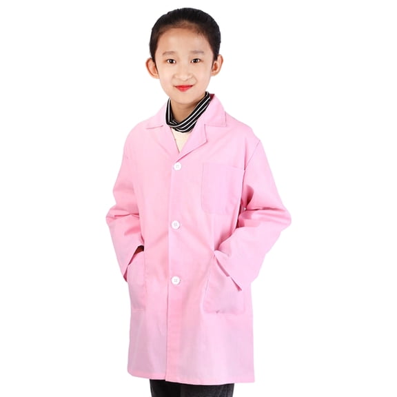 Adjustable Kids Science Lab Coat With Multiple Pockets Role Play Costume For Hospital Experiment Cotton Uniform