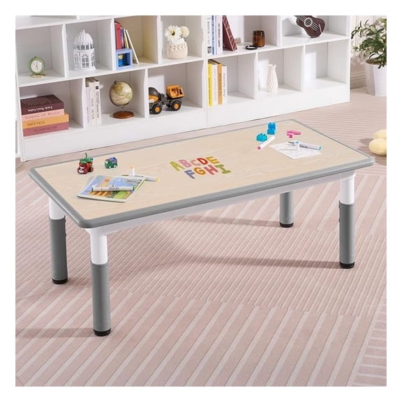 Adjustable Kids Table, Arts and Child Table with Graffiti Desktop, 7 Level Height Adjustable Children Table for Ages 3-8, Easy to Wipe Toddler Desk for Classrooms/Daycares/Homes