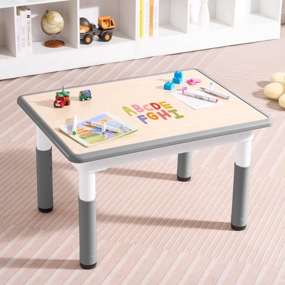 Gitawusa 7-Level Height Adjustable Kids Table, Wipeable Graffiti Activity Desk for Ages 3-8 Home Daycare Classroom