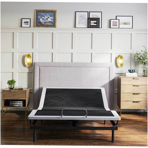 Adjustable King Bed Base with Remote, Easy No-Tool Setup, Head and Foot Raise for Ergonomic Support
