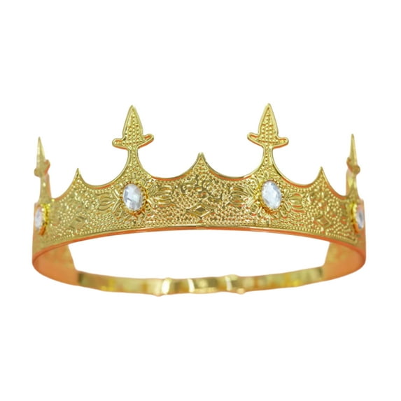 Adjustable King Crowns Headband for Men with Elegant Gemstones for Masquerades Balls and Theme Occasion Photoshoots