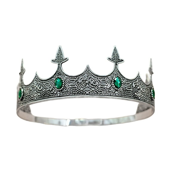 Adjustable King Crowns Headband for Men with Elegant Gemstones for Masquerades Balls and Theme Occasion Photoshoots