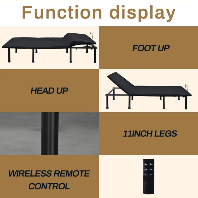 Adjustable King Size Three Fold Motorized Head and Foot Incline Bed