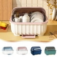 thumbnail image 1 of Adjustable Kitchen Dishware Organizer, Plate And Bowl Rack With Drainage, Covered Utensil Storage Box, Space Saving Cabinet For Tableware, 35x28x26cm (13.77x11.02x10.23in) Birthday Gift, 1 of 9