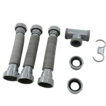 Adjustable Kitchen Double-Head Sink Drain Hose Kit Flexible 1-1/2 & 1-1/4 Inch P Trap Sink Drain Anti-Odour Screw Drain Hose