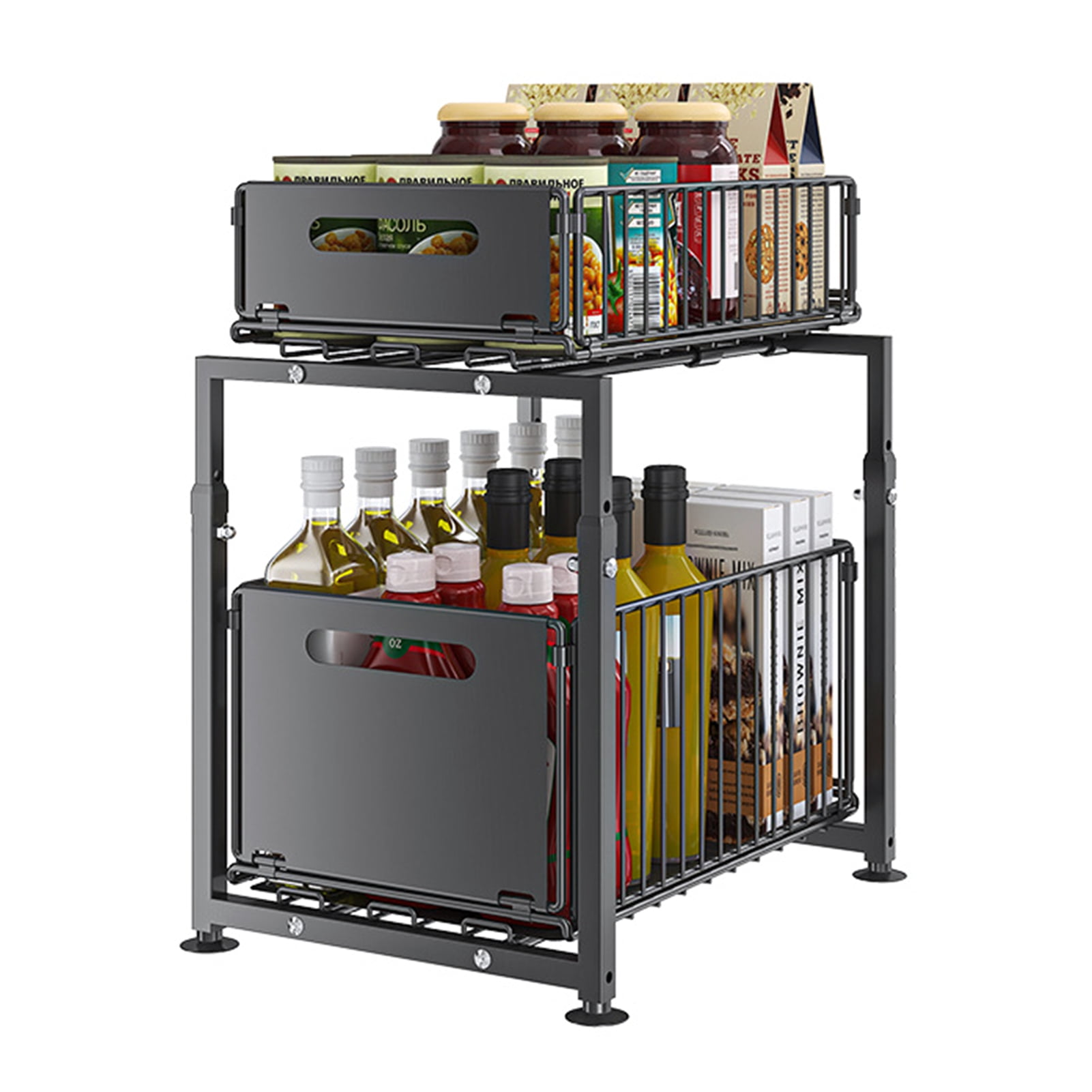 Adjustable Kitchen Rack Adjustable 2-tier Kitchen Storage Rack with ...