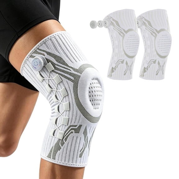 Adjustable Knee Brace with Micro-Adjustment Dial, Compression Knee Sleeve for Running, Workout & Daily Support, Breathable Non-Slip Knee Stabilizer for Men & Women