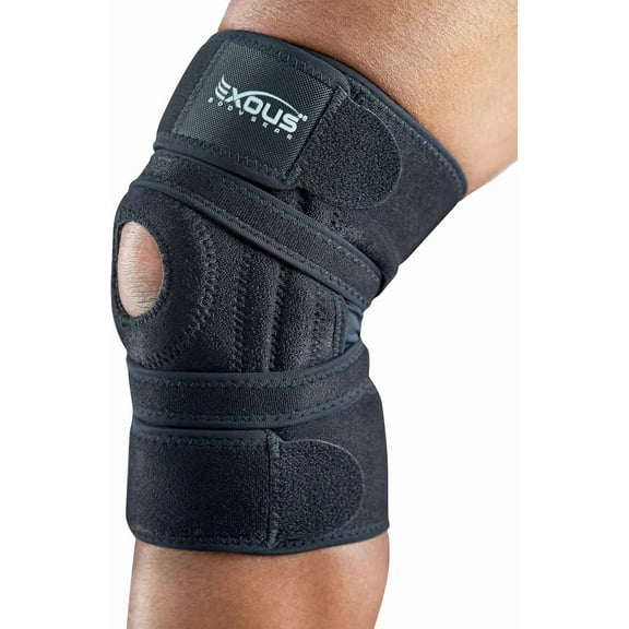 Adjustable Knee Brace for Meniscus Tear - 4-Way Wraparound with Dual Stabilizers, Arthritis/ACL/MCL Support