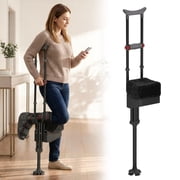 Adjustable Knee Crutch with Safety Kneepad | Non-Slip Mobility Support for Left or Right Leg | Comfortable Peg-Leg Alternative for Foot & Ankle Surgery Recovery, Leg Injury Aid