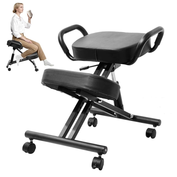 Adjustable Kneeling Chair with Back Support | Posture Correcting Office Chair for Men, Women, Kids - Ergonomic Design