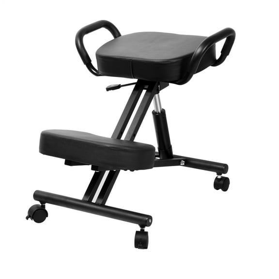Adjustable Kneeling Chair with Thick Foam Cushions, Ergonomic Posture Support for Home Offices and Remote Workstations(A)