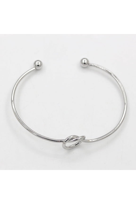 Women's Adjustable Knotted Bracelet Korean Design Electroplated Alloy Metal Secure Opening Perfect Everyday Fashion